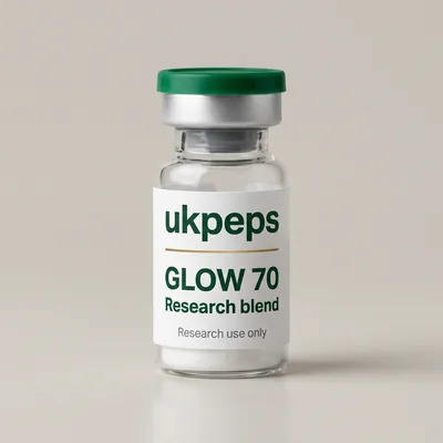GLOW 70 (BPC-157 + GHK-Cu + TB-500) vial, UKPeps, research use only