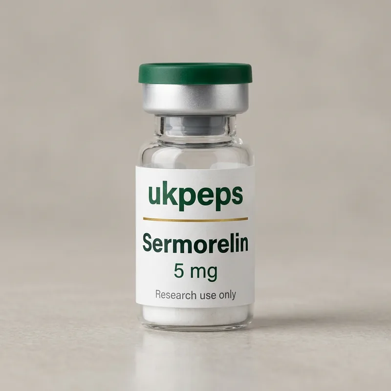 Sermorelin 5 mg vial, UKPeps, research use only